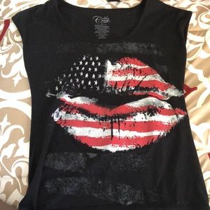 Black USA tank